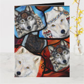 WOLF KUNST KAART (Gele Bloem)