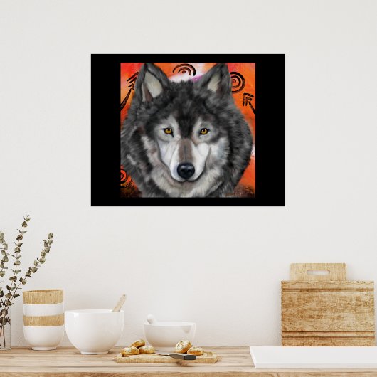 Wolf Kunst Poster (Keuken)