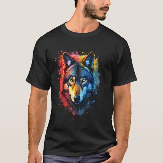 Wolf kunst t-shirt (Voorkant)