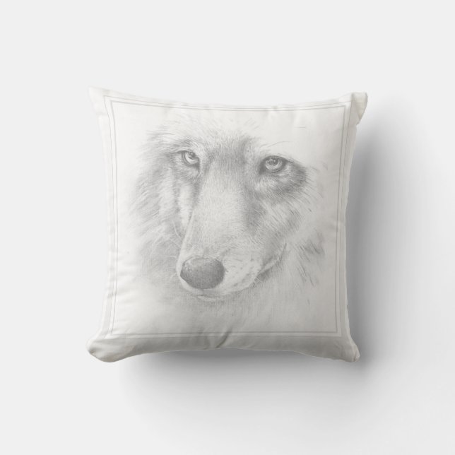 wolf kussen (Voorkant)