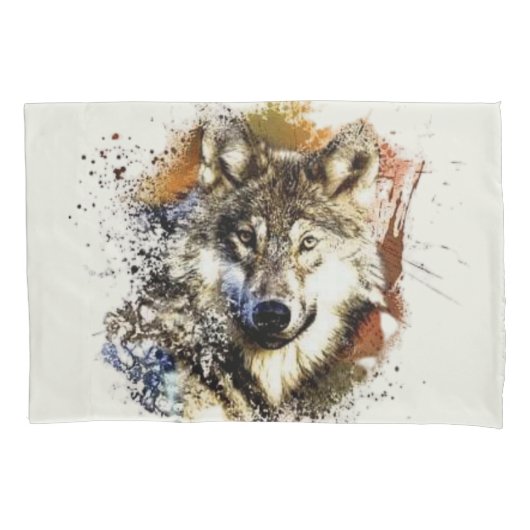 Wolf   kussensloop (Voorkant)