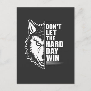 Wolf Laat De Moeilijke Dag Niet Winnen Citaat Kuns Briefkaart