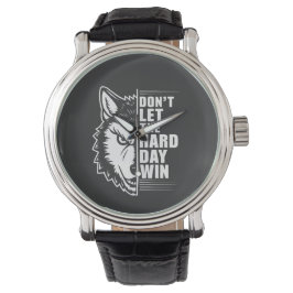 Wolf Laat De Moeilijke Dag Niet Winnen Citaat Kuns Horloge