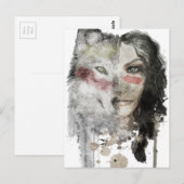 Wolf Lady Briefkaart (Voorkant / Achterkant)