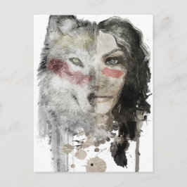 Wolf Lady Briefkaart