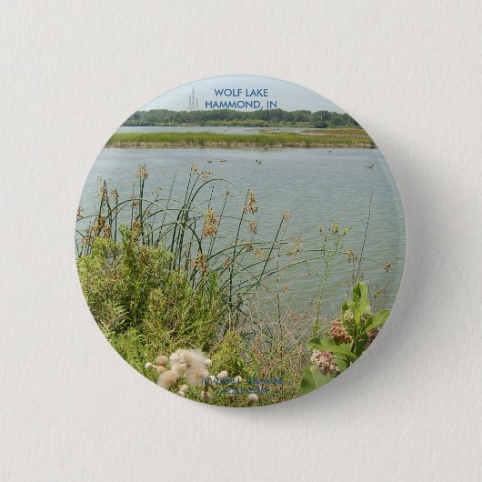 WOLF LAKE, HAMMOND, IN RONDE BUTTON 5,7 CM (Voorkant)