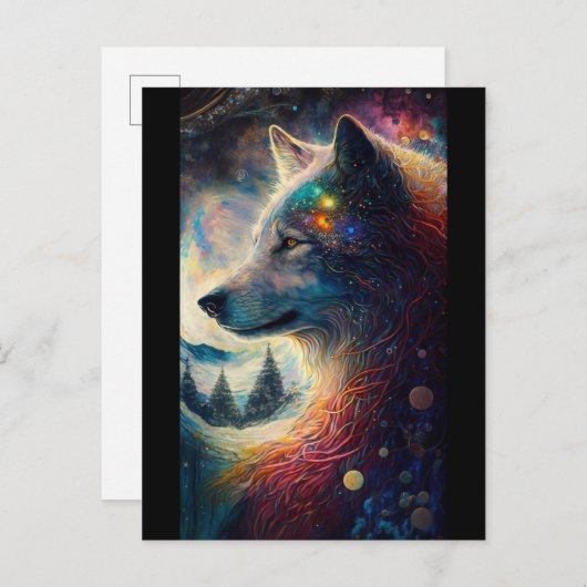 Wolf Landscape Surreal Fantasy Briefkaart (Voorkant / Achterkant)