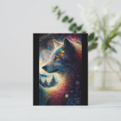 Wolf Landscape Surreal Fantasy Briefkaart (Staand voorkant)
