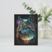 Wolf Landscape Surreal Fantasy Briefkaart (Staand voorkant)