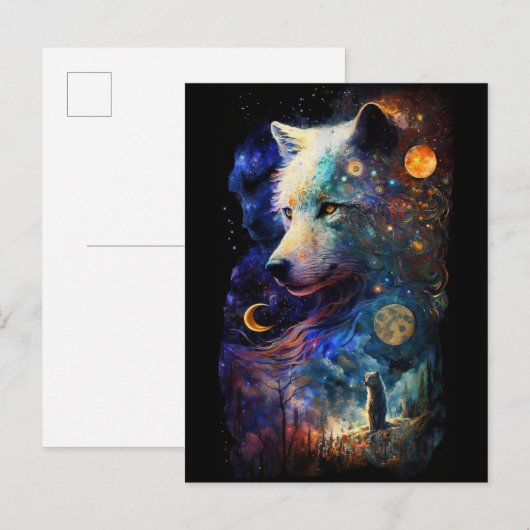 Wolf Landscape Surreal Fantasy Briefkaart (Voorkant / Achterkant)