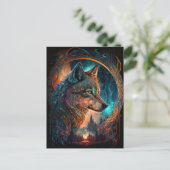 Wolf Landscape Surreal Fantasy Briefkaart (Staand voorkant)