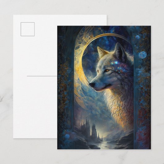 Wolf Landscape Surreal Fantasy Briefkaart (Voorkant / Achterkant)