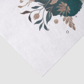 Wolf Landschap & Maan Blauwgroen Goud Tissuepapier (Detail)