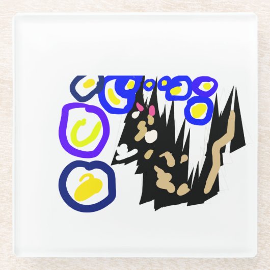 Wolf latte Halloween plezier Glazen Onderzetter (Voorkant)