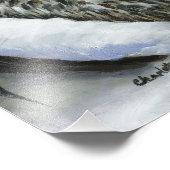 Wolf Laying in Snow Art Photo Print Foto Afdruk (Hoek)