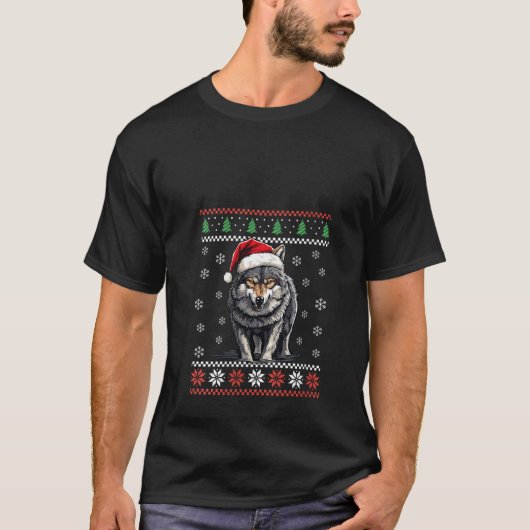 Wolf Lelijke Kersttrui Wolves Xmas Volwassenen Kin T-shirt (Voorkant)