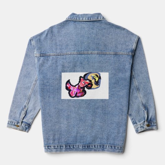 Wolf licht maan denim jacket (Achterkant)