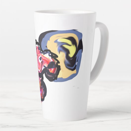 Wolf licht maan latte mok (Rechterhoek)