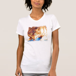wolf_licking_ice_2_by_driftingsoul181 t-shirt