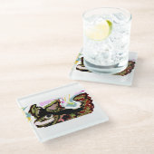 Wolf-liefde Glazen Onderzetter (Schuin)