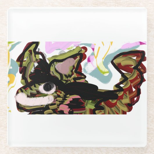 Wolf-liefde Glazen Onderzetter (Voorkant)