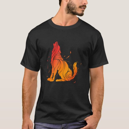 Wolf Liefde Wolven Tribal Tattoo Wolf Design T-shirt (Voorkant)