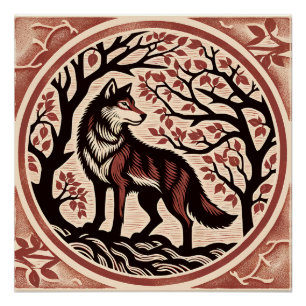 Wolf liefhebbers kunstwerk natuur liefde Wolven Perfect Poster