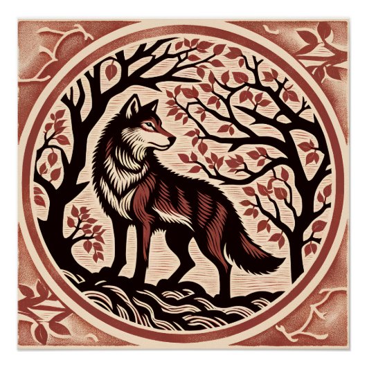 Wolf liefhebbers kunstwerk natuur liefde Wolven Perfect Poster (Voorkant)