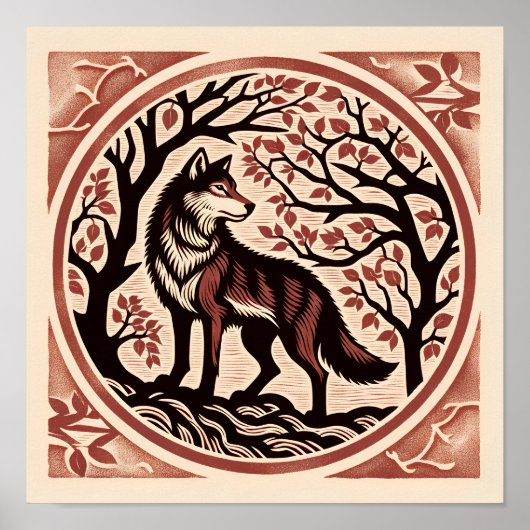 Wolf liefhebbers kunstwerk natuur liefde Wolven Poster (Voorkant)