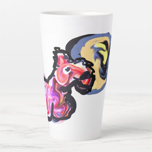 Wolf light moon  latte mok (Voorkant)