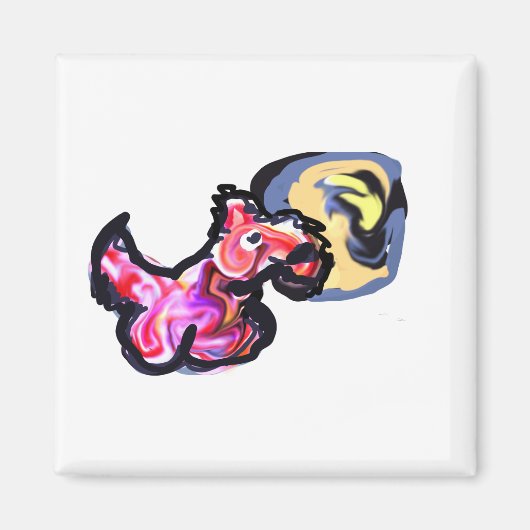 Wolf light moon  magneet (Voorkant)