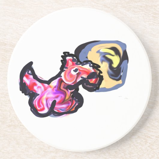 Wolf light moon  zandsteen onderzetter (Voorkant)