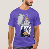 Wolf Lighter Night Camping Hiker Fire friends T-shirt (Voorkant)