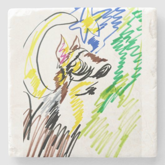 Wolf lijn herfst stenen onderzetter (Voorkant)