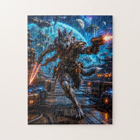 Wolf-Like Alien Pirate — Running Assault Legpuzzel (Verticaal)