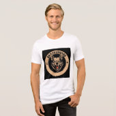Wolf Logo Embleem dat Broederschap Vertegenwoordig Tri-Blend Shirt (Voorkant volledig)