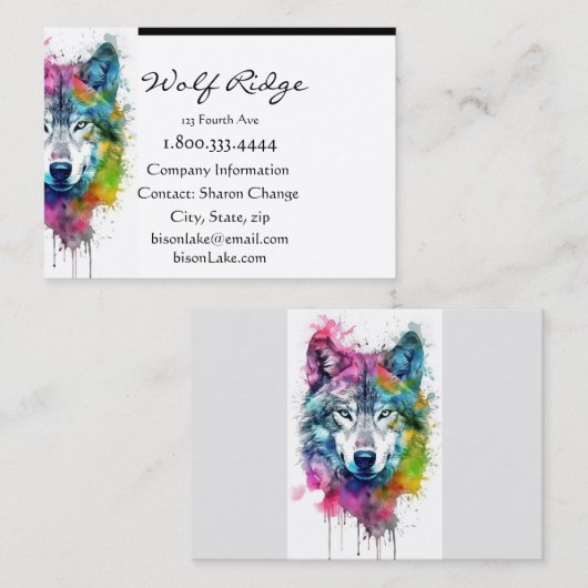 Wolf Logo Wolven Natuur Custom Visitekaartje (Voorkant / Achterkant)