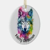 Wolf Logo Wolven Natuur Custom Visitekaartje Keramisch Ornament (Rechts)