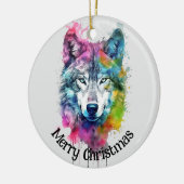 Wolf Logo Wolven Natuur Custom Visitekaartje Keramisch Ornament (Links)