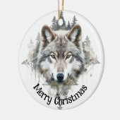 Wolf Logo Wolven Natuur Custom Visitekaartje Keramisch Ornament (Links)