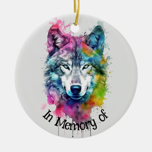 Wolf Logo Wolven Natuur Custom Visitekaartje Keramisch Ornament (Voorkant)