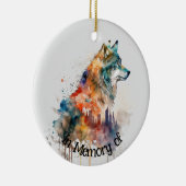 Wolf Logo Wolven Natuur Custom Visitekaartje Keramisch Ornament (Rechts)