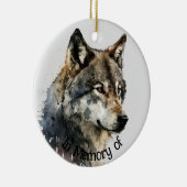 Wolf Logo Wolven Natuur Custom Visitekaartje Keramisch Ornament (Rechts)
