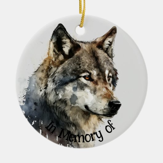 Wolf Logo Wolven Natuur Custom Visitekaartje Keramisch Ornament (Voorkant)