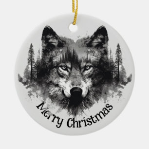 Wolf Logo Wolven Natuur Custom Visitekaartje Keramisch Ornament