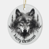 Wolf Logo Wolven Natuur Custom Visitekaartje Keramisch Ornament (Links)