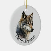 Wolf Logo Wolven Natuur Custom Visitekaartje Keramisch Ornament (Rechts)