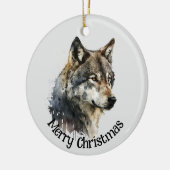 Wolf Logo Wolven Natuur Custom Visitekaartje Keramisch Ornament (Links)
