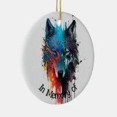 Wolf Logo Wolven Natuur Custom Visitekaartje Keramisch Ornament (Rechts)