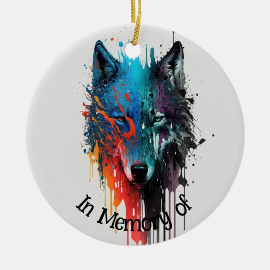 Wolf Logo Wolven Natuur Custom Visitekaartje Keramisch Ornament (Voorkant)